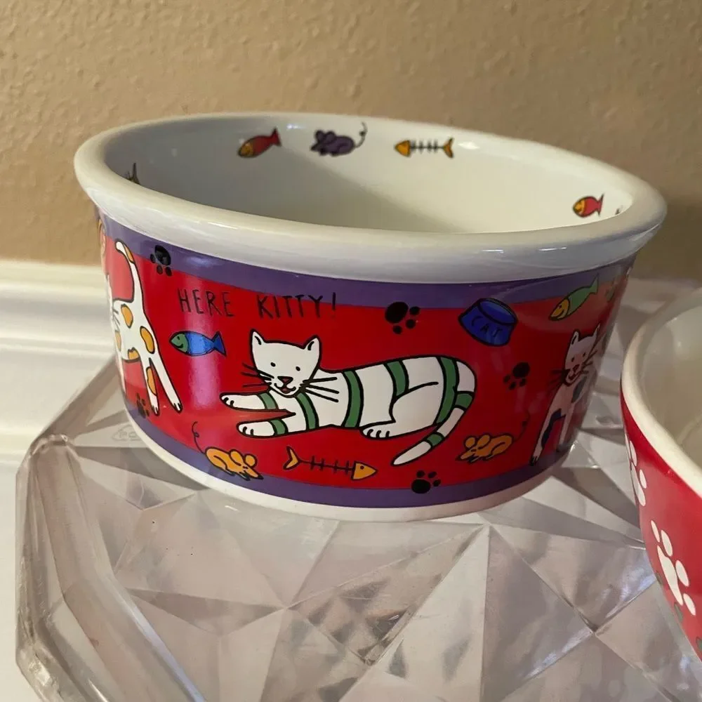 Signature The Good Cat Cat Dish & Meowy Christmas Fish Shaped Cat Dish